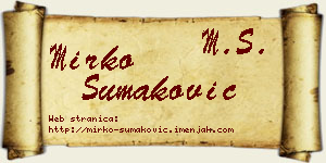Mirko Šumaković vizit kartica
